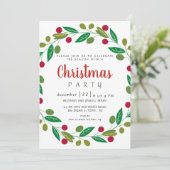 Elegante moderne wintergroen Kerstfeest Kaart (Staand voorkant)