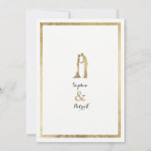 Elegante moderne witgouden ringen Bruiloft Kaart (Achterkant)