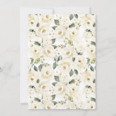 Elegante moderne witte bloem goud Quinceañera Kaart (Achterkant)