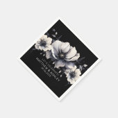 Elegante Moderne Witte Bloemige Bruiloft Servet (Hoek)