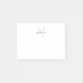 Elegante Moderne Witte Blush Roze Script Monogram Post-it® Notes (Voorkant)
