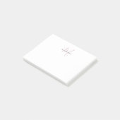 Elegante Moderne Witte Blush Roze Script Monogram Post-it® Notes (Schuin)