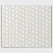 Elegante moderne witte bomen beige geometrisch pat cadeaupapier (Vlak)