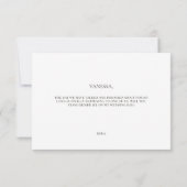 Elegante moderne witte bruidsmeisje-uitnodigingska kaart (Achterkant)