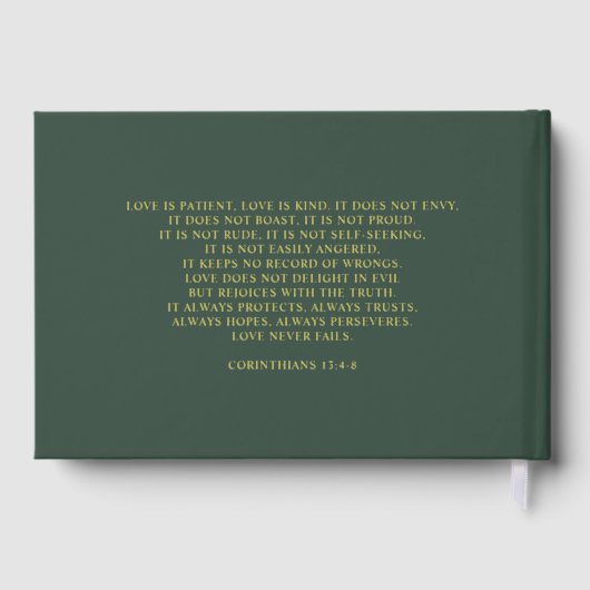 Elegante Moderne Witte en Gouden Huwelijk Gastenboek (Achterkant)