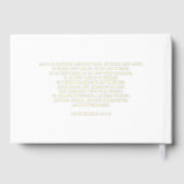 Elegante Moderne Witte en Gouden Huwelijk Gastenboek (Achterkant)