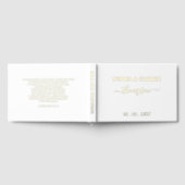 Elegante Moderne Witte en Gouden Huwelijk Gastenboek (Volledig)