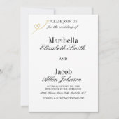 Elegante moderne witte & formele bruiloft kaart (Voorkant)