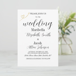 Elegante Moderne Witte & Formele Trouwdag Kaart