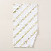 Elegante moderne witte gestippelde gouden lijnen m bad handdoek (Handdoek)