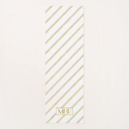 Elegante moderne witte gestippelde gouden lijnen m yogamat