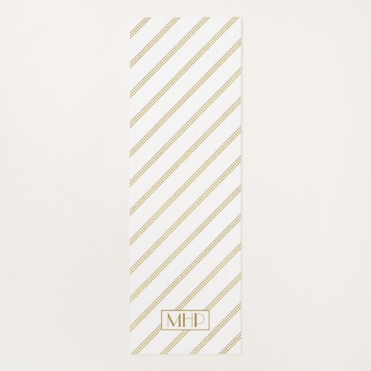 Elegante moderne witte gestippelde gouden lijnen m yogamat (Achterkant)