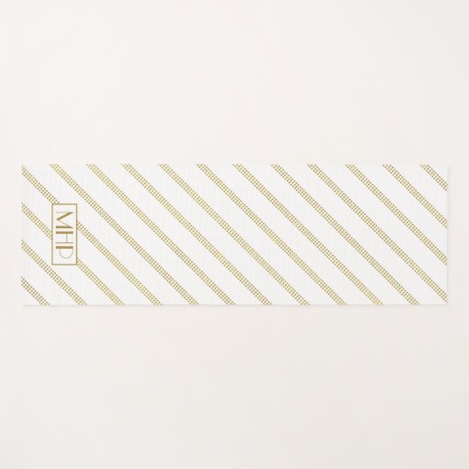 Elegante moderne witte gestippelde gouden lijnen m yogamat (Voorkant (horizontaal))