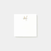 Elegante Moderne Witte Gouden Schreef Monogram Post-it® Notes (Voorkant)