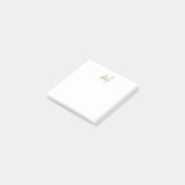Elegante Moderne Witte Gouden Schreef Monogram Post-it® Notes (Schuin)
