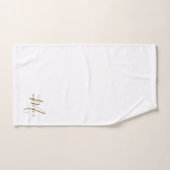 Elegante Moderne Witte Gouden Script Monogram Bad Handdoek (Handdoek)