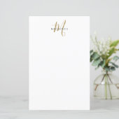 Elegante moderne witte gouden script monogram papi (Staand voorkant)