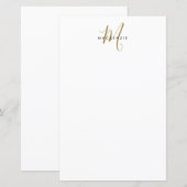 Elegante moderne witte gouden script monogram papi (Voorkant / Achterkant)
