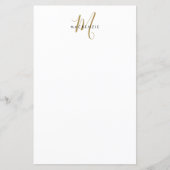 Elegante moderne witte gouden script monogram papi (Voorkant)