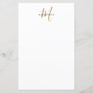 Elegante moderne witte gouden script monogram papi