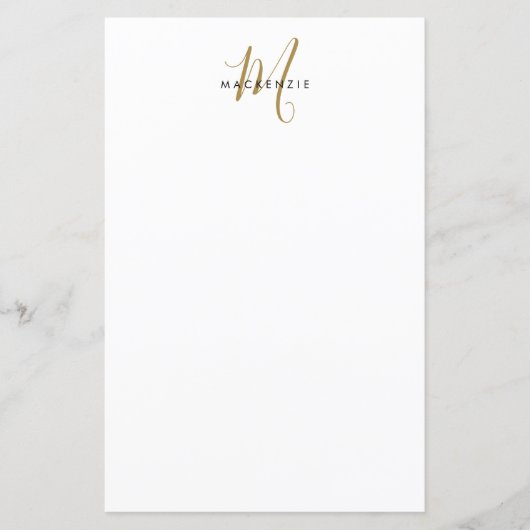 Elegante moderne witte gouden script monogram papi (Voorkant)