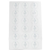 Elegante moderne witte grijze monogram bruiloft medium cadeauzakje (Achterkant)