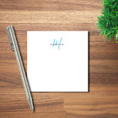 Elegante Moderne Witte Hemelblauwe Script Monogram Post-it® Notes