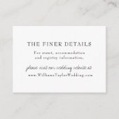 Elegante moderne witte kalligrafie bruiloft websit informatiekaartje (Voorkant)