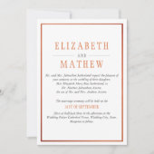 Elegante moderne witte koperen Sinaasappels bruilo Kaart (Voorkant)