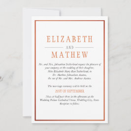 Elegante moderne witte koperen Sinaasappels bruilo Kaart