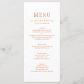 Elegante moderne witte koperen Sinaasappels bruilo Menu (Voorkant)