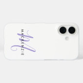 Elegante Moderne Witte Lavendel Script Monogram Case-Mate iPhone Case (Achterkant (horizontaal))