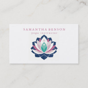 Elegante moderne witte Lotusbloem Logo Yoga Visitekaartje