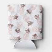 elegante moderne witte marmer roos gouden anananas blikjeskoeler (Achterkant)