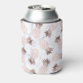 elegante moderne witte marmer roos gouden anananas blikjeskoeler (Blikje Achterkant)