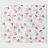 elegante moderne witte marmer roos gouden anananas cadeaupapier (Vlak)