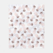 elegante moderne witte marmer roos gouden anananas fleece deken (Voorkant)