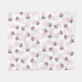 elegante moderne witte marmer roos gouden anananas fleece deken (Voorkant (Horizontaal))