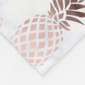 elegante moderne witte marmer roos gouden anananas fleece deken (Hoek)