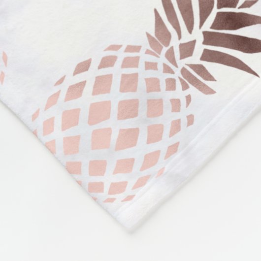 elegante moderne witte marmer roos gouden anananas fleece deken (Hoek)