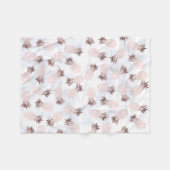 elegante moderne witte marmer roos gouden anananas fleece deken (Voorkant (Horizontaal))