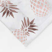 elegante moderne witte marmer roos gouden anananas fleece deken (Hoek)