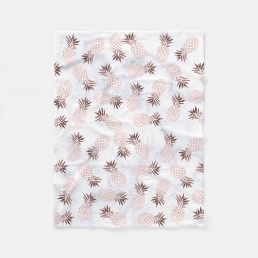 elegante moderne witte marmer roos gouden anananas fleece deken (Voorkant)