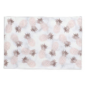 elegante moderne witte marmer roos gouden anananas kussensloop (Achterkant)