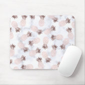 elegante moderne witte marmer roos gouden anananas muismat (Met muis)