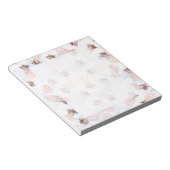 elegante moderne witte marmer roos gouden anananas notitieblok (Schuin)