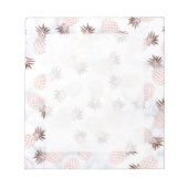elegante moderne witte marmer roos gouden anananas notitieblok (Voorkant)