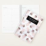elegante moderne witte marmer roos gouden anananas planner<br><div class="desc">Stijlvol en trendy design met een faux roos gouden anananassepatroon en witte marmer.</div>