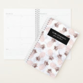 elegante moderne witte marmer roos gouden anananas planner (Display)