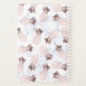 elegante moderne witte marmer roos gouden anananas planner (Achterkant)